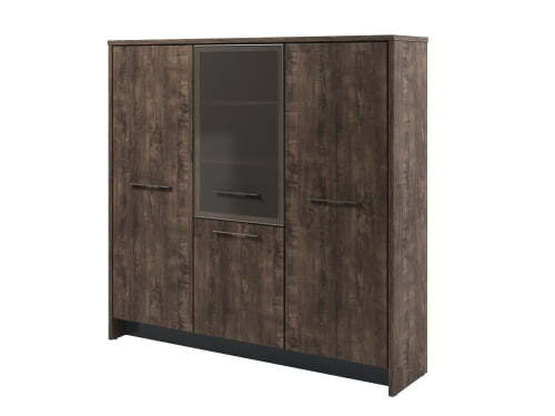 Шкаф трехсекционный для документов, левый Torston T-33-14л 2200x520x2120 (Дуб Бунратти/Антрацит)