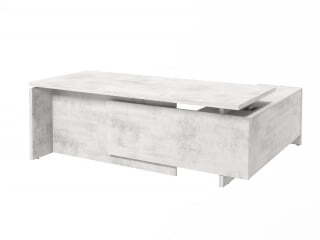 Стол руководителя с опорной тумбой Festus FI-121L.DD 2100x1800x750 (Хромикс Белый)