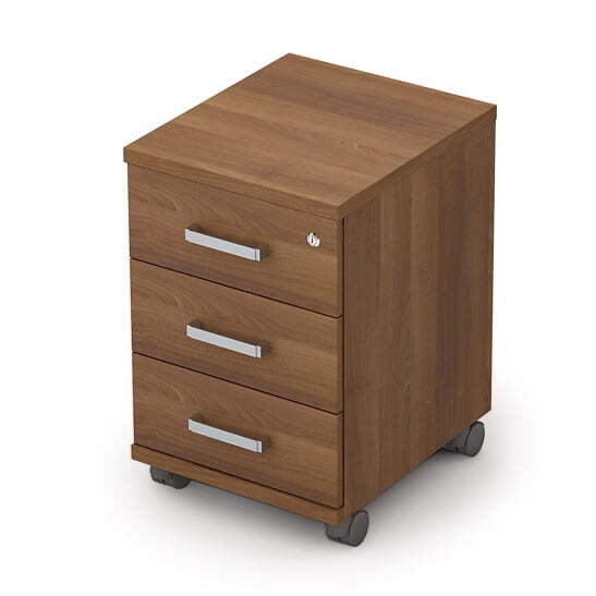 6ТЗ.004/1 Тумба подкатная с замком и усиленными колесами (394x454x595) (Шамони темный)