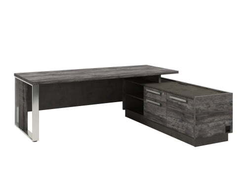 Стол с опорной тумбой и металлической опорой, правый Vestar Z-422пр.1000 2200x2030x750 (Сосна Пасадена/Бетон Чикаго)