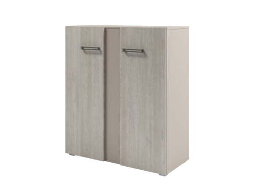 Стеллаж средний с дверьми Solution D-76 950x414x1096 (Акация Морава/Кашемир)