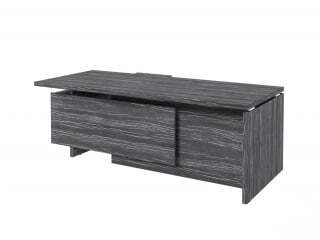 Стол руководителя с опорной тумбой Festus FI-121R.DD 2100x1800x750 (Древесина Графит)