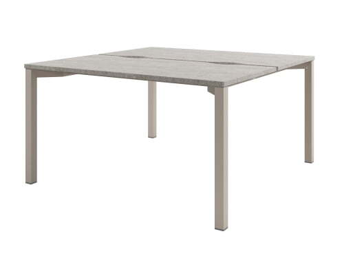 Стол-тандем на металлокаркасе Solution D-41 1400x1432x750 (Бетон/КашемирБежевый)