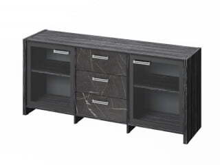 Тумба для документов Festus FI-13-02.G 1804x460x806 (Древесина Графит/Камень Пьетра Гриджиа черный)