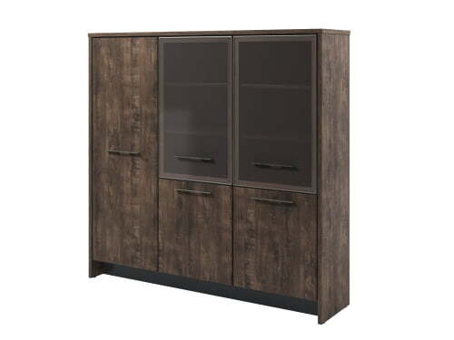 Шкаф для документов трехсекционный Torston T-33-15 2200x520x2120 (Дуб Бунратти/Антрацит)