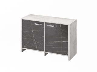 Тумба для документов Festus FI-12-02.G 1222x460x806 (Хромикс Белый/Камень Пьетра Гриджиа черный)