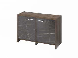 Тумба для документов Festus FI-12-02.G 1222x460x806 (Орех Пацифик Табак/Камень Пьетра Гриджиа черный)