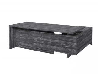 Стол руководителя с опорной тумбой Festus FI-121L.DD 2100x1800x750 (Древесина Графит)