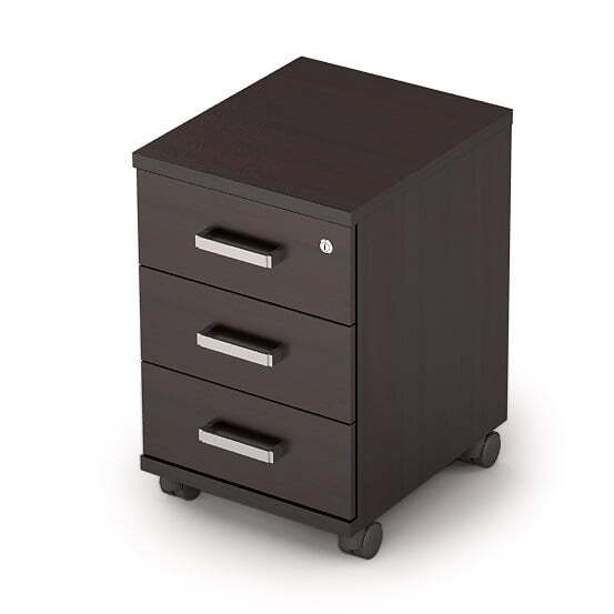 6ТЗ.004/1 Тумба подкатная с замком и усиленными колесами (394x454x595) (Венге)