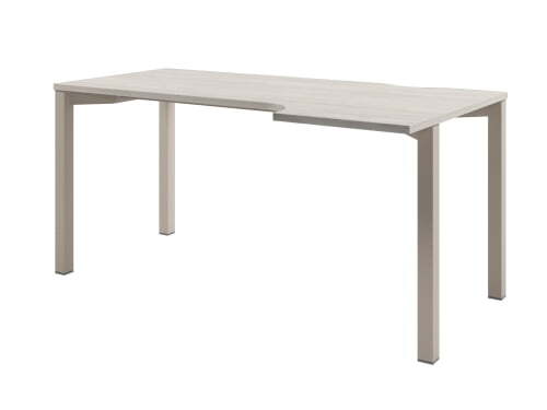 Стол эргономичный на металлокаркасе правый Solution D-52 1600x880x750 (Акация Морава/КашемирБежевый)