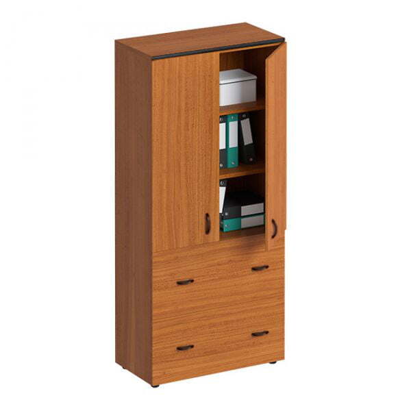 Шкаф для документов с ящиками закрытый Дин Р ДР 792 ОФ 900x465x1965 (Французский орех)