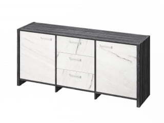 Тумба для документов Festus FI-13-01.G 1804x460x806 (Древесина Графит/Мрамор Леванто белый)