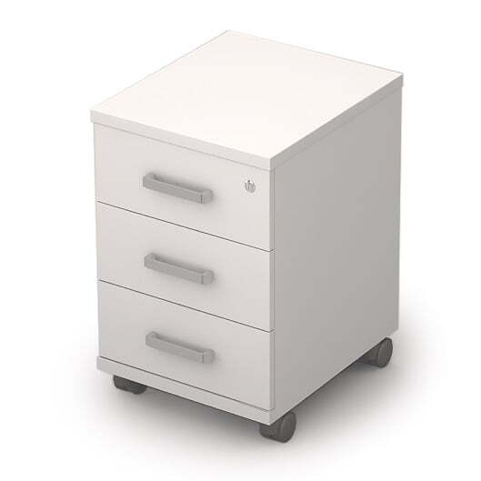 6ТЗ.004/1 Тумба подкатная с замком и усиленными колесами (394x454x595) (Белый)