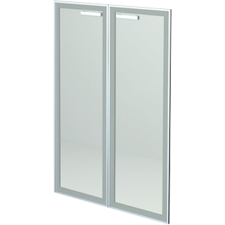 Двери средние стеклянные в алюминиевой раме Аргентум НТ-601.2.СР.Ф 390x40x1180 (Сатинат)