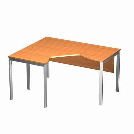 Стол эргономичный левый на металлокаркасе МП с экраном ДСП Формула ФР 166 1400x1180x750 (Ольха европейскаяСерый)