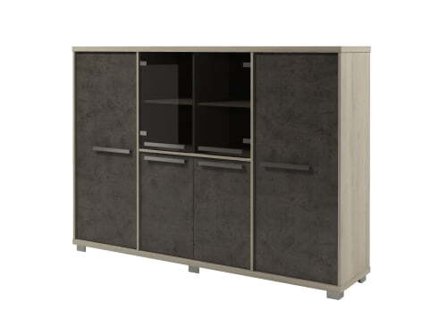 Шкаф четырехсекционный Vestar Z-34-11 2160x500x1538 (Дуб Галифакс белый/Бетон Чикаго)