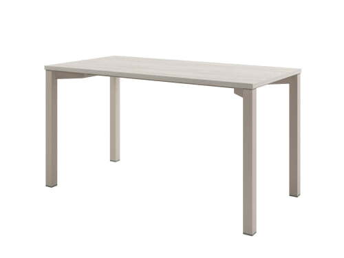 Стол одиночный на металлокаркасе Solution D-31 1400x700x750 (Акация Морава/КашемирБежевый)