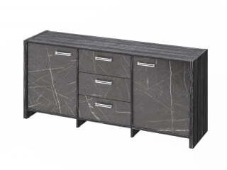 Тумба для документов Festus FI-13-01.G 1804x460x806 (Древесина Графит/Камень Пьетра Гриджиа черный)