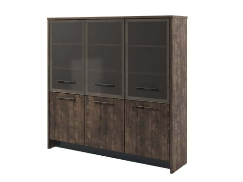 Шкаф для документов трехсекционный, правый Torston T-33-16пр 2200x520x2120 (Дуб Бунратти/Антрацит)