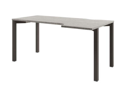 Стол эргономичный на металлокаркасе правый Solution D-52 1600x880x750 (Бетон/ТрюфельКоричневый)