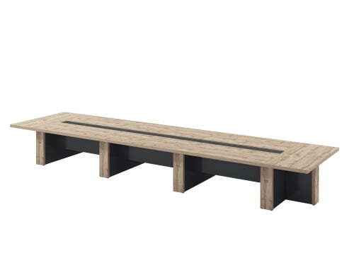 Стол переговоров на 16 человек Torston T-108 без центральной вставки  6200x1600x750 (Дуб Вотан/Антрацит)