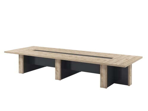 Стол переговоров на 12 человек Torston T-106 без центральной вставки 4600x1600x750 (Дуб Вотан/Антрацит)