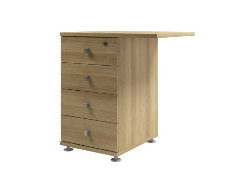 Тумба приставная с замком на первый ящик Space S-223 670x520x730 (Дуб телемарк)