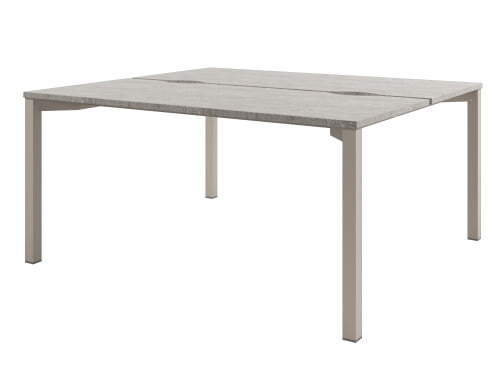 Стол-тандем на металлокаркасе Solution D-42 1600x1432x750 (Бетон/КашемирБежевый)