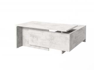 Стол руководителя с опорной тумбой Festus FB-117L.DD 1700x1800x750 (Хромикс Белый)