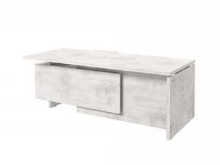 Стол руководителя с опорной тумбой Festus FI-121R.DD 2100x1800x750 (Хромикс Белый)