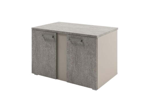 Тумба для оргтехники широкая Solution D-280 960x590x610 (Бетон/КашемирКоричневый)