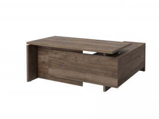 Стол руководителя с опорной тумбой Festus FI-117L.DD 1700x1800x750 (Орех Пацифик Табак)