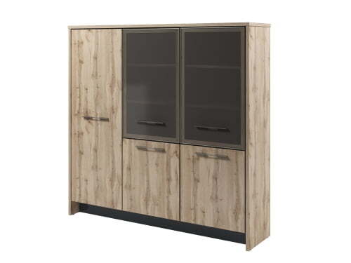 Шкаф трехсекционный Гардероб/шкаф с 5 полками Torston T-33-05 2200x520x2120 (Дуб Вотан/Антрацит)