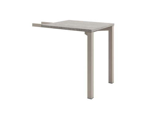 Брифинг-приставка на металлокаркасе Solution D-890 700x600x750 (Бетон/Кашемир)