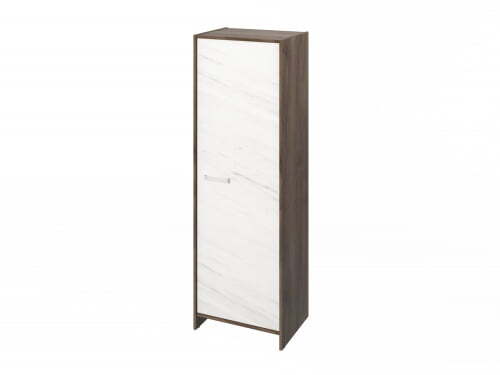 Гардероб FI-621.G. Фурнитура INOX 600х460х1861 (Орех Пацифик Табак/Мрамор Леванто белый)