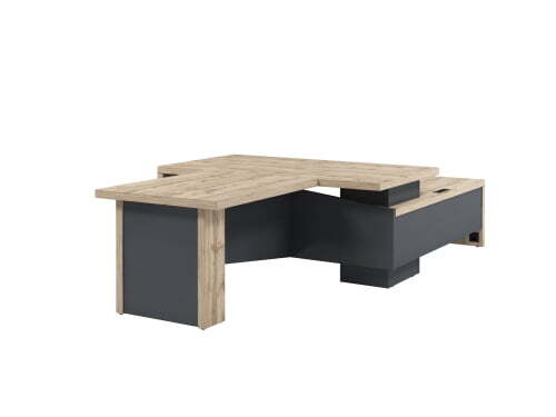 Cтол руководителя с брифингом Torston Т-818Л.1000 1800x3150x750 (Дуб Вотан/Антрацит)