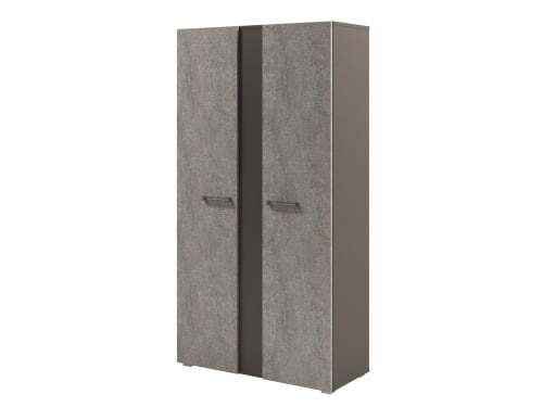 Стеллаж высокий с дверьми Solution D-77 950x414x1820 (Бетон/Трюфель)