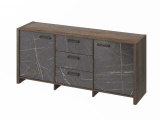 Тумба для документов Festus FB-13-01.G 1804x460x806 (Орех Пацифик Табак/Камень Пьетра Гриджиа черный)