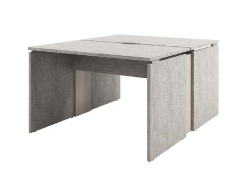 Стол-тандем письменный Solution D-22 1200x1432x750 (Бетон/КашемирБежевый)