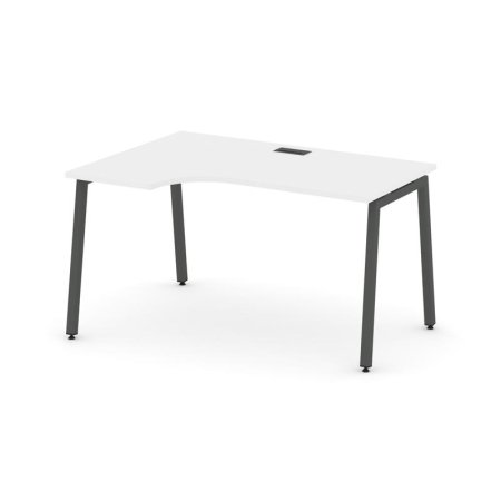 Стол рабочий эргономичный SN-4A.SPA-012(L) (1580х700/980х750) (Белый/Металл Антрацит)