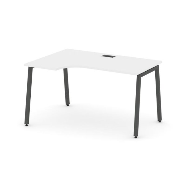 Стол рабочий эргономичный SN-4A.SPA-021(L) (1380х800/980х750) (Белый/Металл Антрацит)