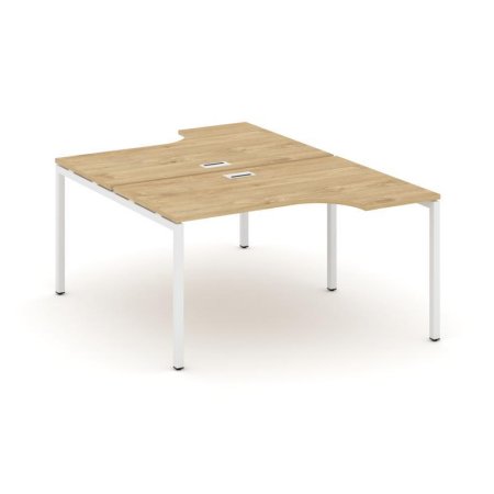 Рабочая станция эргономичная SN-4P.DRPA-011 (1380х1432/1992х750) (Тиквуд Светлый/Металл Белый)