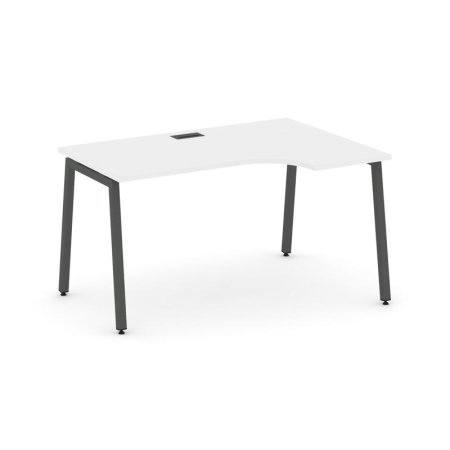 Стол рабочий эргономичный SN-4A.SPA-022(R) (1580х800/980х750) (Белый/Металл Антрацит)