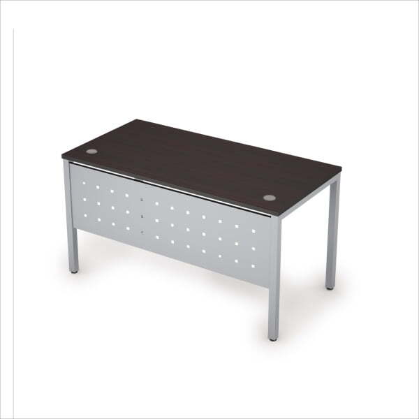 6МК.067 Стол рабочий с экраном из металла (1000x600x750) (Венге/Алюминий матовый)