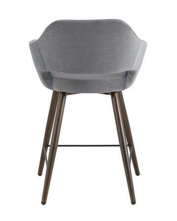 Стул полубарный Саймон велюр тёмно-серый (Стул полубарный Саймон темно-серый)