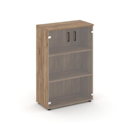 Шкаф средний широкий SN.STS.E-205 (796х400х1203) (Дуб Табак/Прозрачный)