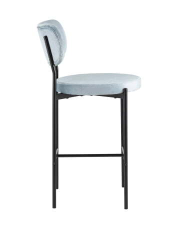 Стул полубарный Барбара велюр серо-голубой (Стул полубарный Барбара серо-голубой)