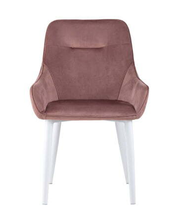 Стул Диана велюр пыльно-розовый ножки белые (Стул Диана пыльно розовый)