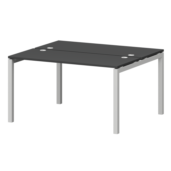 Бенч двойной на металлокаркасе Смарт СМС2-П-10К.120.Пр50 1000x1236x750 (Графит/Белый)