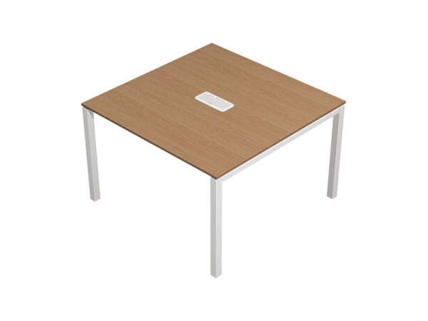 Стол для переговоров с кабель-каналом Profiquadro КВ 124 БВ 1200x1200x760 (Белый премиум / Вишня скандинавскаяСерый)